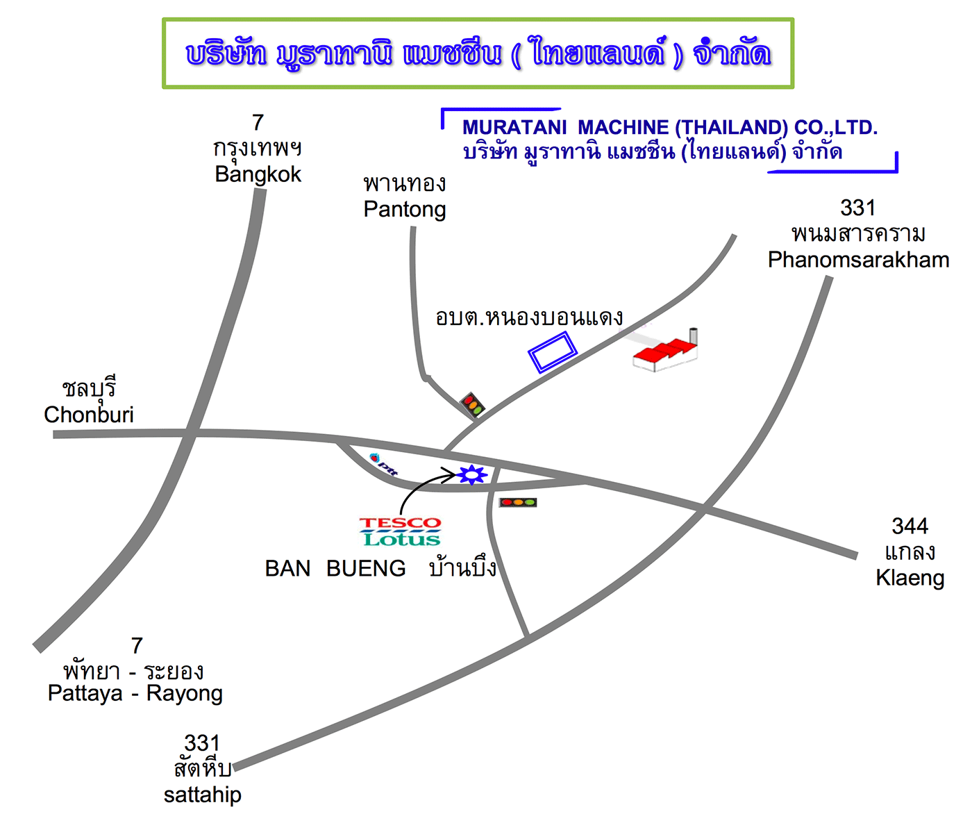 タイ工場の地図